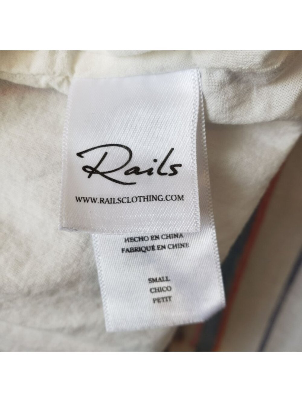 Rails Sandy Tahiti Stripe Linen Tiered Ruffle Mini Dress White Blue Pink Coastal - Picture 8 of 10